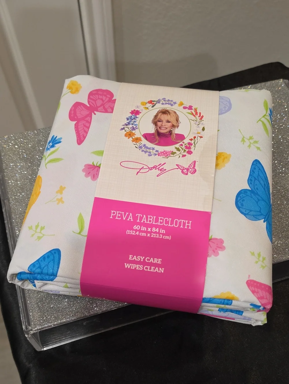Dolly Parton Butterflies Floral Print PEVA Tablecloth